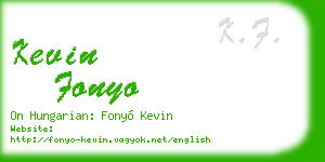 kevin fonyo business card