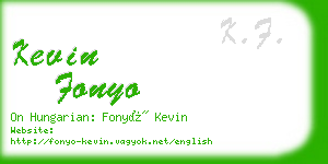 kevin fonyo business card